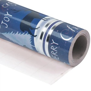 Custom Christmas Reindeer Gift <b>Wrap</b> <b>Paper</b> <b>Roll</b> Double Sided Metallized Eco-Friendly Recyclable Art <b>Paper</b> 100GSM Digital Printing - Product Image 1