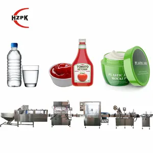 HZPK Automatic chili sauce paste detergent drinking water liquid bottle filling Packing Machine production line
