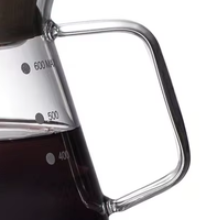 Carafe à café à double paroi en verre, design moderne et écologique, pour partage à domicile, avec filtre haute performance, pour infusion à froid