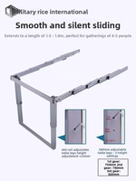 Table à manger de cuisine de style moderne extensible avec mécanisme coulissant extensible à fermeture en douceur pour chambre ou salle de bain