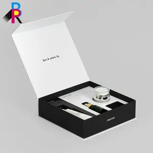 Изготовленный на заказ превосходный черный дизайн уход за кожей картонная коробка упаковка косметический набор подарочная коробка