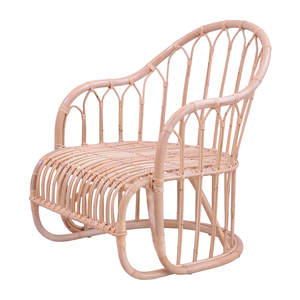 Sillón de Ratán Tejido a Mano, Ecológico, con Respaldo de Ala, Estilo Escandinavo Moderno, Silla Individual de Descanso con Patas de Madera para Interiores - Product Image 1