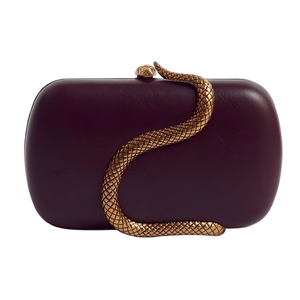 Bolso de mano elegante de piel sintética para mujer, bolso de noche metálico con diseño de serpiente, bolso de hombro con cadena desmontable para salir de noche o fiestas - Product Image 6