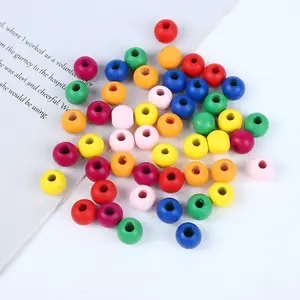 Wholesale Children s Wooden Beads in Solid and Multicolor for DIY Jewelry Making