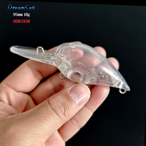 OEM Blanks de leurres crankbait non peints 95mm 18g, flottants, pour plongée profonde, avec sonnette, leurres durs pour peinture personnalisée DIY - Product Image 1