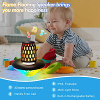Enceinte flottante pour piscine, enceintes Bluetooth pour piscine avec lumière LED effet flamme et lumière RVB, enceintes Bluetooth étanches IP68 pour piscine