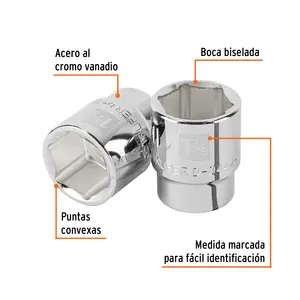 BOX 3 Chiave a bussola esagonale da 1-3/8 pollici, attacco da 3/4 pollici, TRUPER - Product Image 2