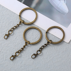 Bán Buôn <span class=keywords><strong>Keychain</strong></span> Phụ Kiện 30Mm Chia Vòng Cộng Với 4-Liên Kết Chuỗi Với Tôm Hùm Clasp Kết Nối - Product Image 5