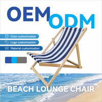 Chaise longue pliable en bois, tissu Oxford 600D, structure en bois, capacité de charge de 120 kg, réglable, meubles de plage et de patio pour l'extérieur