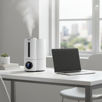 Humidificateur Électrique Ultrasonique à Brume Froide 4L - Contrôle par Application, Télécommande, Écran LCD, Remplissage par le Haut, Silencieux, pour Voiture et Extérieur (Version Française)