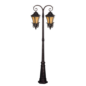 เสาไฟสวนเหล็กกลางแจ้ง หลอดไฟ LED พร้อมโคมแก้ว แสงวอร์มไวท์ 2700K IP66 หลอดไฟ A19 แบบไม่ถอดได้ ใช้ไฟ AC 220V พร้อมเซ็นเซอร์ตรวจจับความเคลื่อนไหว ใช้พลังงานแสงอาทิตย์ - Product Image 2