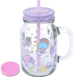 21-oz Sanrio Muratore Vaso di <span class=keywords><strong>Vetro</strong></span> Bere <span class=keywords><strong>Tazza</strong></span> <span class=keywords><strong>Tazza</strong></span> w/Paglia 2-Coperchio per le Bevande e di Stoccaggio - Product Image 3