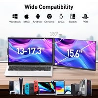 Kwumsy jusqu'à 15.6 "avec Wins/Mac/Linux/PS5 Ultra Slim Removable Extra 16:9 Laptop PC Extender Affichage à écran multiple