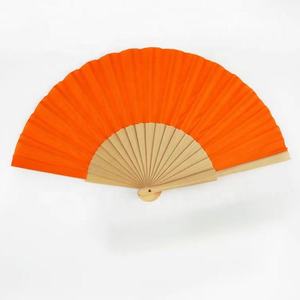 Abanico de madera de tela personalizado moderno de 23CM abanico de mano abanicos plegables de madera de Color sólido para fiesta boda - Product Image 3