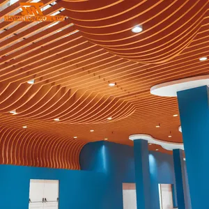 Commercio all'ingrosso della fabbrica di alluminio grano lineare deflettore soffitto decorativo in metallo striscia di alluminio soffitto