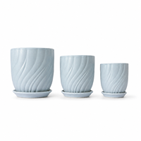 Pots de fleurs en céramique émaillée modernes avec impression de logo personnalisé, capacité 1-2L, utilisation sur table intérieure, vente en gros disponible