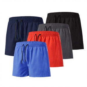 SK Men's Plus Size Summer Solid Hot Shorts Double <b>Layer</b> Drawstring Casual Training Quick Dry Fitness Yoga Mesh Knitted <b>Mid</b> Logo - Product Image 3