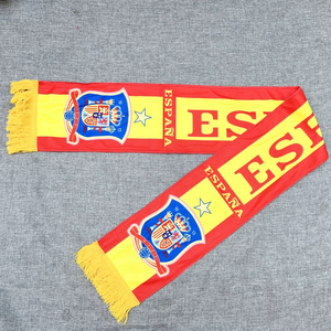 Bufanda de punto jacquard personalizada al por mayor con eslogan y borlas, bufanda para aficionados de clubes, bufanda de fútbol - Product Image 3