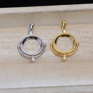 จี้ทรงกลมชุบเงินแท้ 925 ขนาด 10.8 มม. แบบถาดเปล่า สำหรับงาน DIY อุปกรณ์ทำเครื่องประดับ รุ่น JG5301 - Product Image 1