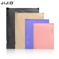Sacs d'emballage en plastique transparent avec fermeture éclair givrée personnalisés JIJID 25*35/35*40cm, sacs refermables pour vêtements