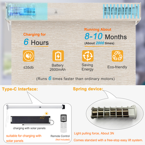 Persianas de ventana enrollables motorizadas <span class=keywords><strong>el</strong></span>éctricas inteligentes de tamaño personalizado con Doble accionamiento - Product Image 6