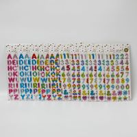 Autocollants 3D bulles imperméables écologiques en gros, lettres et chiffres dorés en relief, motifs de dessins animés, décoratifs DIY