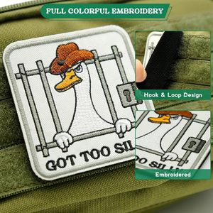 Patch brodé drôle en forme de canard cowboy avec fixation auto-agrippante pour sacs, sacs à dos, chapeaux, vestes 33939L X 33939W - Product Image 5