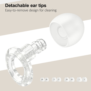 Bouchons <span class=keywords><strong>d</strong></span>'oreilles en silicone écologiques lavables avec paillettes, NRR23dB, embouts remplaçables pour concerts, sommeil, voyages, logo personnalisé - Product Image 6