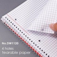 Couverture en carton dur classique Foska 70 feuilles 3 trous A4 cahier à spirale notes d'écriture de bureau livres de produits laitiers unis