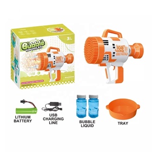 JinYing - Pistola de Burbujas de Verano para Exteriores, 108 Agujeros, Lanzacohetes, Juguete de Burbujas, Bazuca, Máquina de Burbujas con Luz - Product Image 5