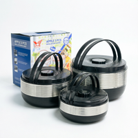Ensemble de 4 boîtes repas isothermes en acier inoxydable (2L/5L/9L/16L) avec couvercle hermétique, chauffe-plats portable réutilisable de style coréen pour