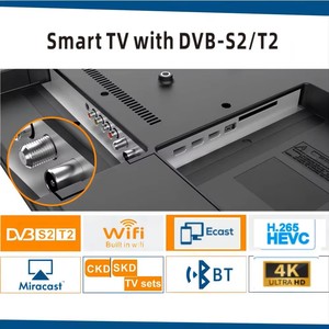 5g <span class=keywords><strong>Wifi</strong></span> <span class=keywords><strong>Android</strong></span> <span class=keywords><strong>TV</strong></span> truyền hình Nhà sản xuất OEM 32/43/50/55/65 inch bằng giọng nói từ xa ATV LED <span class=keywords><strong>TV</strong></span> hỗ trợ ca/ci DVB-T2 S2 kính đôi - Product Image 2