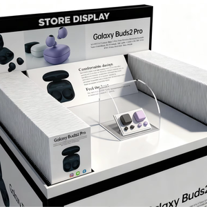 Vitrine en carton recyclé imprimée sur mesure avec style vintage autoportant à faire soi-même pour la vente au détail d'audio en boutique - Product Image 5