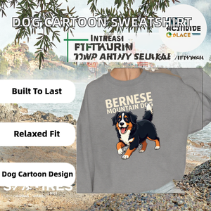 Sudaderas casuales de punto con estampado de dibujos animados de perro de montaña bernés para mujer - Product Image 2
