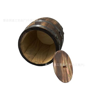 Jarrón de Almacenamiento de Madera con Forma de Barril de Vino, con Tapa, Redondo, Decorativo para Escritorio, Maceta, Adorno para Plantas de Exterior - Product Image 5
