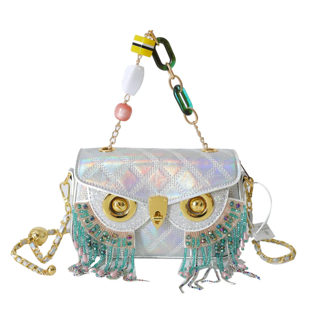 Atacado Popular Rhinestone Handmade Beaded Bag Diamante 2024 Senhora Luxo Coruja Pequeno Partido Saco De Embreagem Bolsa Sacos De Noite com Cha