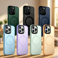 Étui de téléphone magnétique mat antichoc en TPU+PC ultra-fin, personnalisable avec logo couleur et peinture UV, pour 13/14/15 Pro Max et 14 Plus