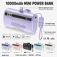 Batterie externe compacte de style capsule, charge rapide 22,5 W, type C, design mini compact en plastique, batterie au lithium polymère haute capacité, portable