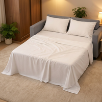 Parure de lit 3 pièces en coton égyptien 450TC, tissage satiné, housse de couette et drap-housse rafraîchissants et respirants pour les personnes ayant chaud la nuit