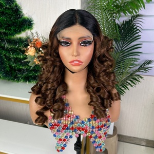Wholesale Price <b>Human</b> <b>Wigs</b> Bouncy Curly 100% <b>Human</b> Hair <b>Wigs</b> 5*5 Lace <b>Wig</b> 250% Bouncy Curly Lace Front Fast Shipping - Product Image 1