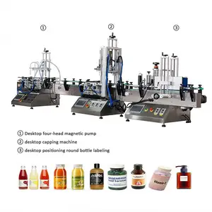 ماكينة ملء زجاجات المعجون والعصائر السائل بمضخة تلقائية ذات رأس واحدة على الطاولة مع تروس
