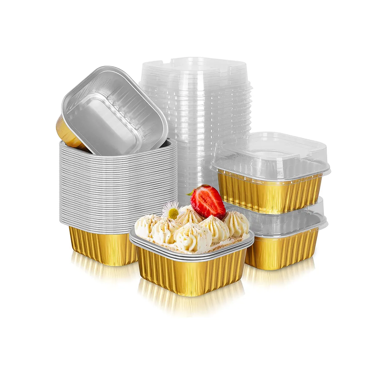 300ml Einweg-Folien behälter für Lebensmittel Verwenden Sie Aluminium Restaurant Take Away Box mit Deckel