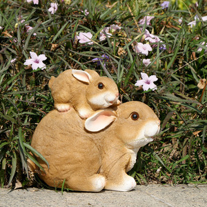 Décorations de jardin décoratives, lapin de Pâques blanc mignon, pour cour, balcon, aménagement paysager, arrangements DIY, mini-jardin - Product Image 3