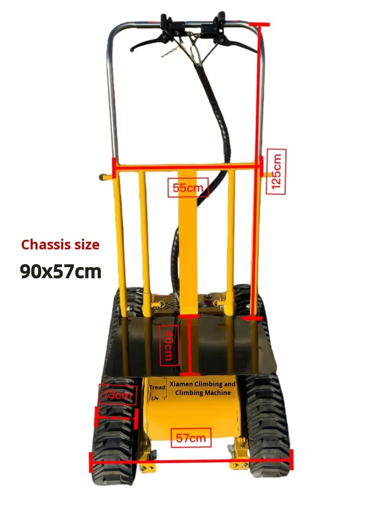 Wide-Track Foldable Electric Stair Climber Cart with Rubber Wheels Maneuverable Transport Tool for Storage & Shopping Farm Work