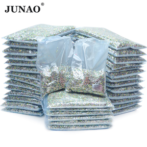 Junao ชุดเดรสไรน์สโตนทรงกลม120สี SS20พลอยเทียมด้านหลังเรียบพลอยเทียมกระเป๋าใบใหญ่2023สำหรับไปงานปาร์ตี้ - Product Image 1
