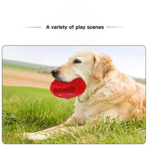 Yzs Hond Speelgoed Piepend Rugbybal Duurzaam Natuurlijk Rubber Speelgoed Voor Kauwers Bijtbestendig Slijpen Tandjes Kauwen Piepend Hondenspeelgoed - Product Image 6