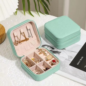 Estuche de Almacenamiento de Joyas de Piel Sintética Portátil con Logotipo Personalizado de Lujo, Organizador de Joyas de Viaje de Terciopelo, Caja de Regalo, Embalaje - Product Image 5