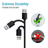 Câble d'extension USB 3.0 mâle vers femelle 1m, 5 Gbps haute vitesse, câble blindé anti-interférence, DYD-17 pour PC, ordinateur portable, appareil photo