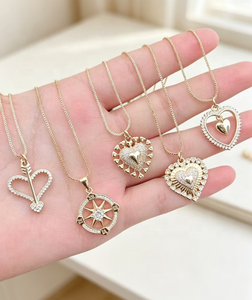 Bijoux fantaisie, pendentif cœur romantique, colliers avec breloque en zircon pour femmes, cadeau - Product Image 6