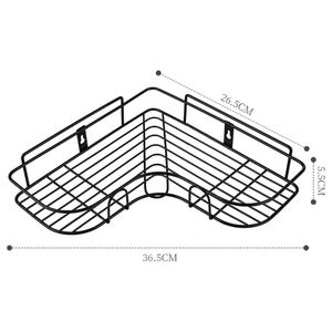 Étagère d'angle murale pour salle de bain, support de rangement pour shampoing, panier de douche en fer pour cosmétiques, organisateur de salle de bain - Product Image 4